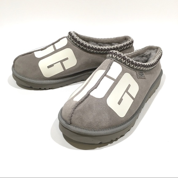 UGG Tasman Chopd Logo Slip on Slippers -Cobble Gray Suede -Men’s US 11 -NEW - Picture 5 of 7